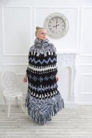 Nordic wool poncho