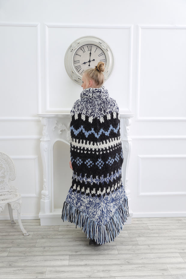 Nordic wool poncho