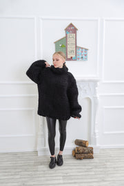 Black mohair chunky sweater