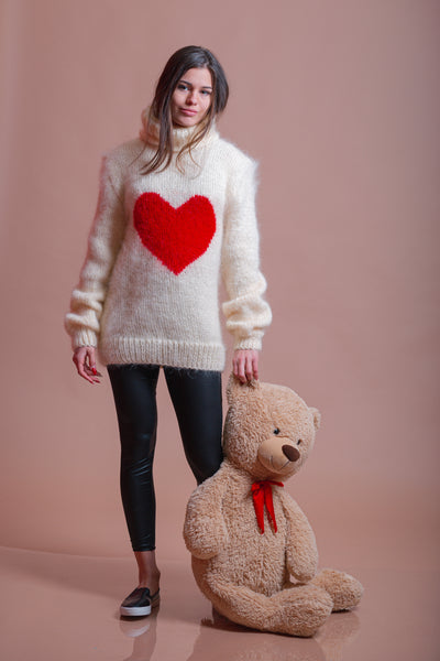 Valentine Heart Mohair  Sweater