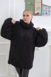 Black mohair chunky sweater