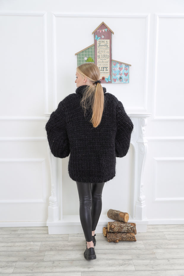 Black mohair chunky sweater