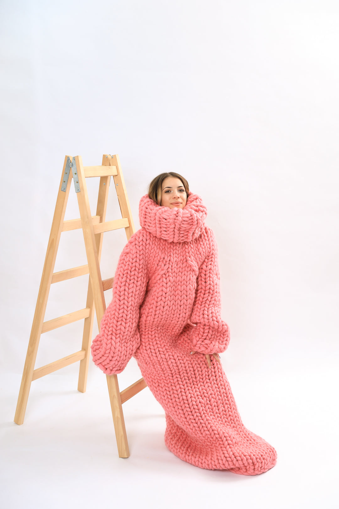 knee length dresses for ladies Huge turtleneck wool dress – Molimarks