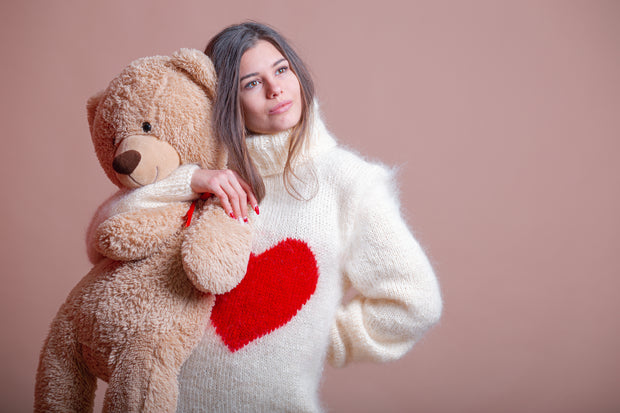 Valentine Heart Mohair  Sweater