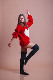 Red  Wool Soft Valentine Sweater