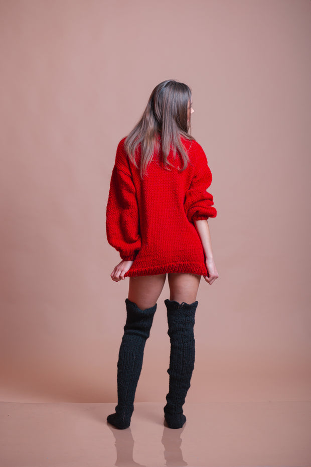 Red  Wool Soft Valentine Sweater