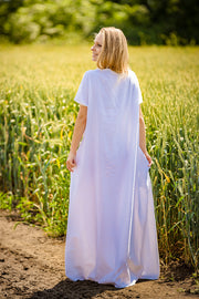 White Linen Loose Dress