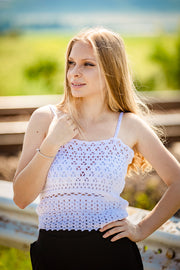 White High Neck Top