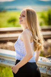 White High Neck Top