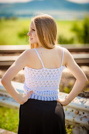 White High Neck Top