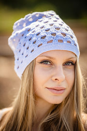 White Knit Beanie Hat